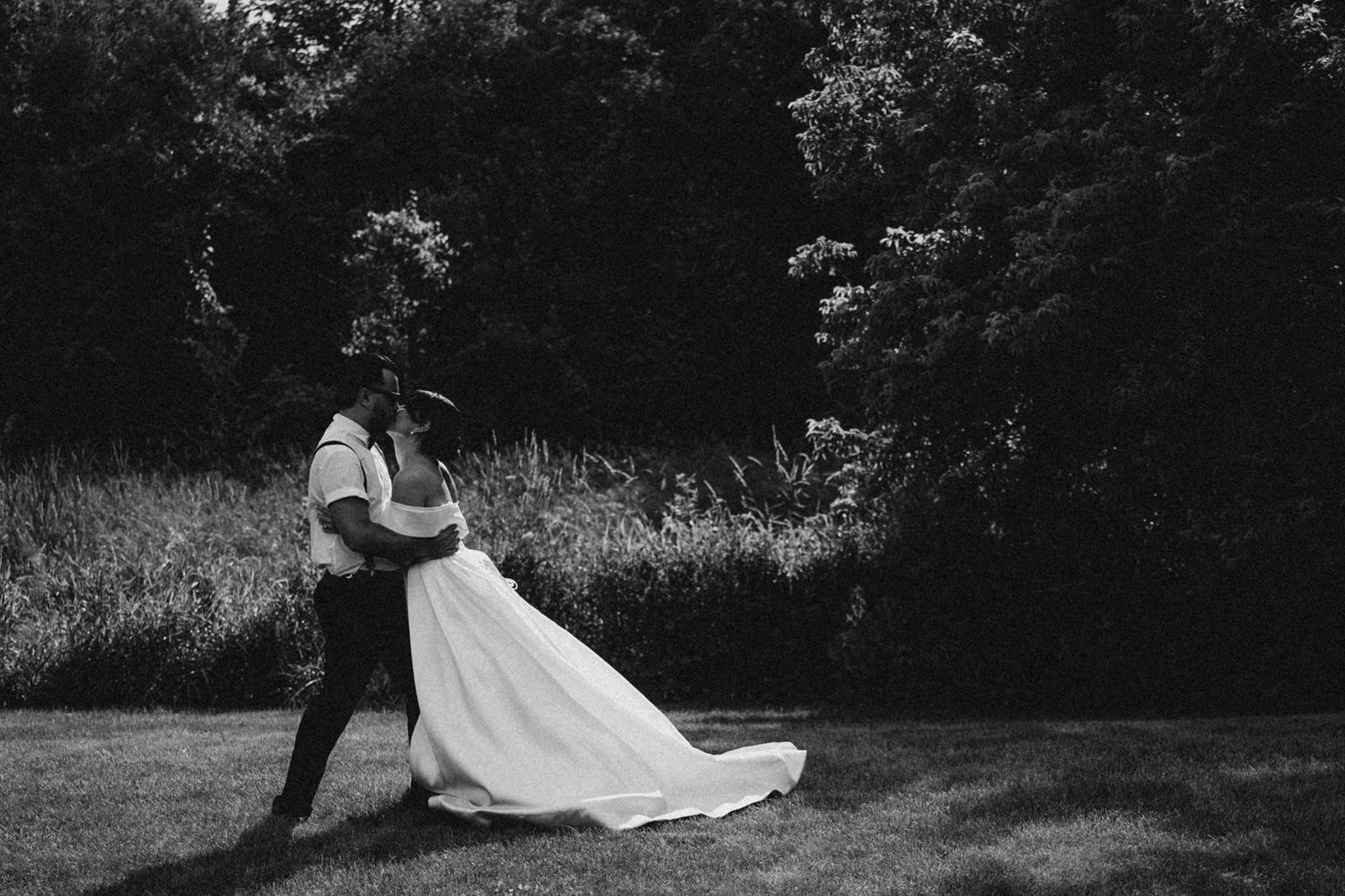 Carolina and Alan dancing together outdoors